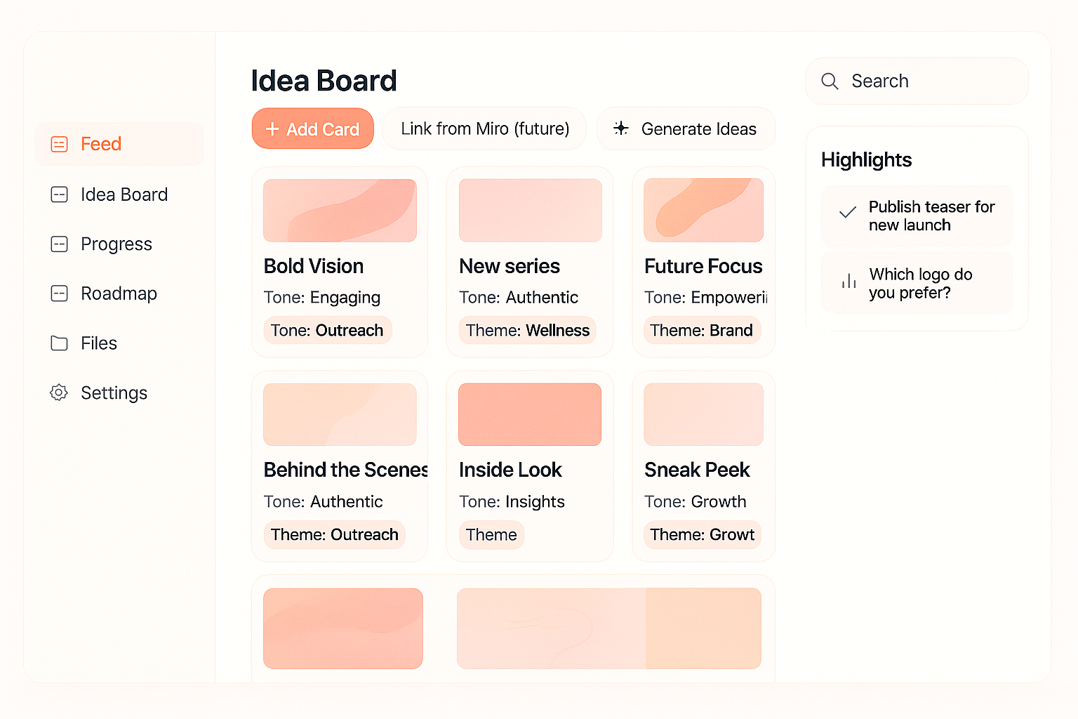 Idea Board mockup