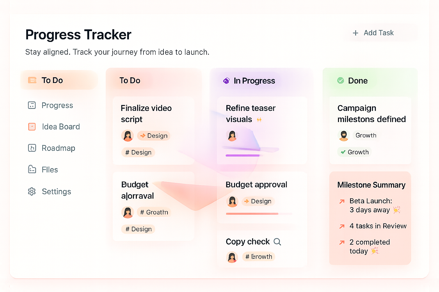 Progress Tracker mockup